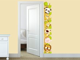 Amazon Brand - Solimo Wall Sticker for Kids' Room (Animal Height Chart, ideal size on wall , 27 cm X 172 cm),Multicolour