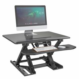 Umi. by Amazon - Gas Spring Handle Sit Stand Desk PC Workstation Height Adjustable Table for Home and Office Use