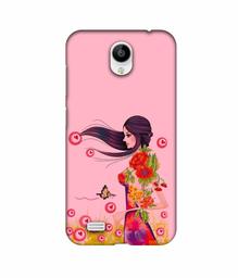 Amazon Brand - Solimo Designer Lady Vector Pattern 3D Printed Hard Back Case Mobile Cover for Vivo Y21L