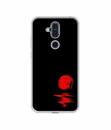 Amazon Brand - Solimo Designer Red Moon UV Printed Soft Back Case Mobile Cover for Nokia 8.1