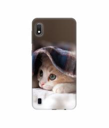 Amazon Brand - Solimo Designer Sleepy Kitten 3D Printed Hard Back Case Mobile Cover for Samsung Galaxy A10