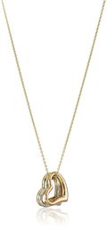 14k Gold Tri-Tone Three Heart Pendant Necklace, 18