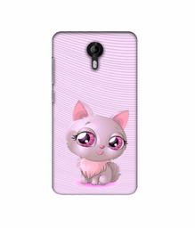 Amazon Brand - Solimo Designer Cute Pink Cat 3D Printed Hard Back Case Mobile Cover for Micromax Canvas Nitro 4G E455