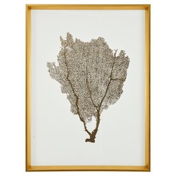 Modern Gold Foil Sea Fan Print Framed Wall Art Décor