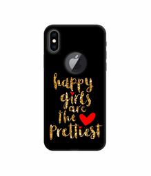 Amazon Brand - Solimo Designer Happy Girls are The Prettiest 3D Printed Hard Back Case Mobile Cover for Apple iPhone Xs Max (Logo Cut)