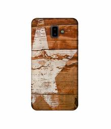 Amazon Brand - Solimo Designer Star Impression On Wood 3D Printed Hard Back Case Mobile Cover for Samsung Galaxy J6 Plus