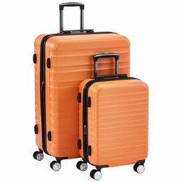 AmazonBasics Premium Hardside Spinner Suitcase Luggage with Wheels - 20-Inch, 28-Inch, Orange