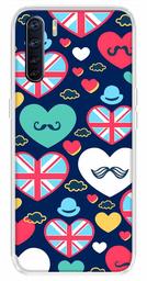 Amazon Brand - Solimo Designer Multicolor Cute Love Blue Design Printed Soft Back Case Mobile Cover for Oppo F15