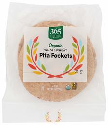 365 Everyday Value, Organic Whole Wheat Pita Pockets, 9 oz (Frozen)