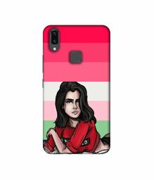 Amazon Brand - Solimo Designer Lady Vector with Line 3D Printed Hard Back Case Mobile Cover for Vivo V9 / V9 Pro