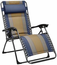 AmazonBasics Padded Zero Gravity Chair- Blue (Renewed)