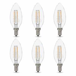 AmazonBasics Ampoule LED à intensité variable, durée de vie de 15 000 heures, B11 (culot à base de candélabre) 6-Pack Lumière diurne