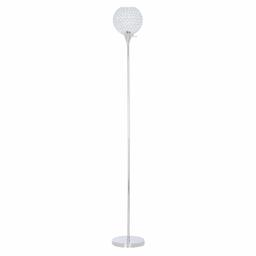 Amazon Brand – Rivet Modern Glam Glass Beads Torchiere Living Room Standing Floor Lamp With LED Light Bulb - 10 x 10 x 71 Inches, Chrome