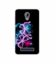 Amazon Brand - Solimo Designer Butterflies Neon Light UV Printed Soft Back Case Mobile Cover for Micromax Bharat 2 Plus