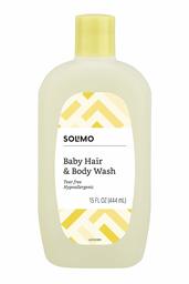 Amazon Brand - Solimo Tear-Free Baby Hair and Body Wash, 15 Fluid Ounce