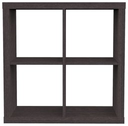 Furniture 247 2 Tier (4 Cube) Shelving Unit - Black Oak