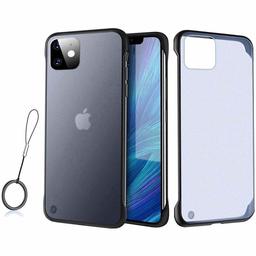 Amazon Brand - Solimo Mobile Cover (Transparent Hard Back & Slim) for Apple iPhone 11 (Black)