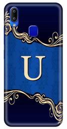 Amazon Brand - Solimo Designer Blue Pattern Alphabet-U 3D Printed Hard Back Case Mobile Cover for Vivo Y93