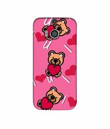 Amazon Brand - Solimo Designer Heart Holding Bear 3D Printed Hard Back Case Mobile Cover for HTC One M8