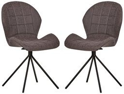 Amazon Brand – Rivet Rachel Set of 2 Space-Age Modern Mid-Century Dining Kitchen Swivel Chairs, 35.2 Inch Height, Synthetic Leather, Charcoal Grey