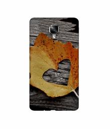 Amazon Brand - Solimo Designer Leaf with Heart Cut 3D Printed Hard Back Case Mobile Cover for OnePlus 3 / OnePlus 3T