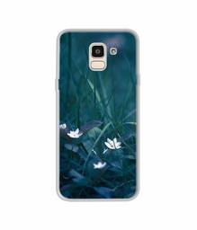 Amazon Brand - Solimo Designer White Flower UV Printed Soft Back Case Mobile Cover for Samsung Galaxy J6