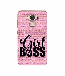 Amazon Brand - Solimo Designer Girl Boss On Pink Sparkle 3D Printed Hard Back Case Mobile Cover for Asus Zenfone 3 Max ZC553KL