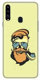 Amazon Brand - Solimo Designer Beard Man 3D Printed Hard Back Case Mobile Cover for Samsung Galaxy A20s