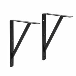 AmazonBasics 10 x 16-Inch Heavy-Duty Shelf Bracket, Black, 10-Pack