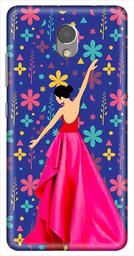 Amazon Brand - Solimo Designer Girl Blue Flower Design 3D Printed Hard Back Case Mobile Cover for Lenovo P2