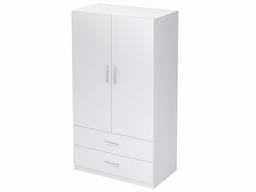 Amazon Brand - Movian Inari Modern 2-Door 2-Drawer Wardrobe, 100 x 57 x 180 cm, White