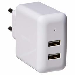 AmazonBasics - Chargeur secteur USB double port 2,4 A Blanc