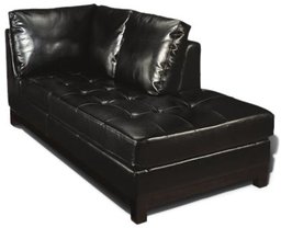 Strathwood Brooklyn Leather Chaise, Black