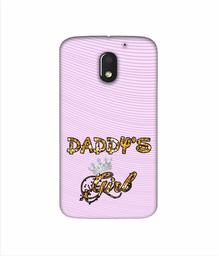 Amazon Brand - Solimo Designer Daddy's Girl in Glitter Pattern 3D Printed Hard Back Case Mobile Cover for Motorola Moto E (3rd gen)