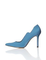 FIND Women’s Pumps with Patent Leather Closed-Toe, Blue, 5 UK