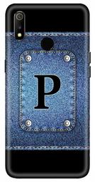 Amazon Brand - Solimo Designer Button Jeans Alphabet-P 3D Printed Hard Back Case Mobile Cover for Realme 3 / Realme 3i