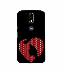 Amazon Brand - Solimo Designer Heart Shape Lady with Glitter 3D Printed Hard Back Case Mobile Cover for Motorola Moto G4 Plus (with Logo Cut)