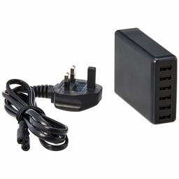 AmazonBasics 60W 6-Port USB Wall Charger - Black (UK version)