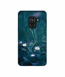 Amazon Brand - Solimo Designer White Flower UV Printed Soft Back Case Mobile Cover for Samsung Galaxy A8 Plus