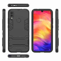 Amazon Brand - Solimo Kickstand Case Hard Back Cover for Xiaomi Redmi Note 7 Pro/Redmi Note 7 (Black)