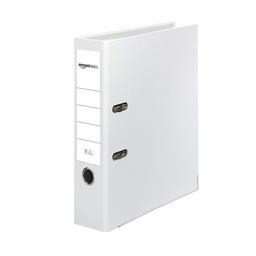 AmazonBasics Lever Arch File - PP Cover, Spine Pocket, FSC Certified, A4, Spine Width 80 mm, White, 1 Piece