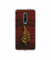 Amazon Brand - Solimo Designer Leaf on Wood UV Printed Soft Back Case Mobile Cover for OnePlus 7 Pro