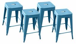 Amazon Brand – Ravenna Home Decorah Stackable Metal Kitchen Counter Bar Stools, 24