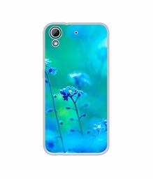 Amazon Brand - Solimo Designer Blue Flower UV Printed Soft Back Case Mobile Cover for HTC Desire 626/HTC Desire 628