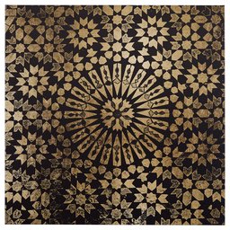 Amazon Brand – Rivet Modern Black and Gold Mandala Canvas Print Wall Art, 36