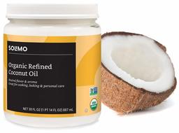 Amazon Brand - Solimo Organic Virgin Coconut Oil, Refined, Non-GMO, 30 ounce