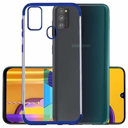 Amazon Brand - Solimo Electroplated Mobile Cover (Soft & Flexible Back case), for Samsung Galaxy M21 / M30s (Electric Blue)