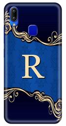 Amazon Brand - Solimo Designer Blue Pattern Alphabet-R 3D Printed Hard Back Case Mobile Cover for Vivo Y93