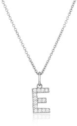 Amazon CollectionPlatinum Plated Sterling Silver Swarovski Zirconia Initial