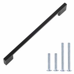 AmazonBasics Flat Modern Pull, 190mm Length (160mm Hole Center), Flat Black10-Pack